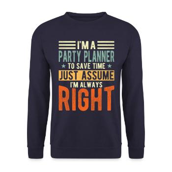 Planificateur de fête - Sweat-shirt Unisexe - marine - Devant - Alina (178cm) & Michal (187cm)