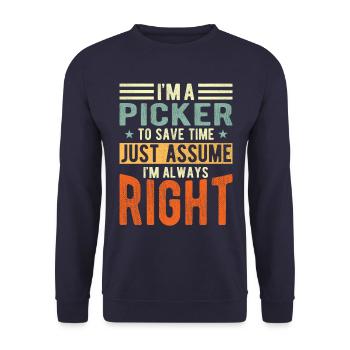 Ramasseur - Sweat-shirt Unisexe - marine - Devant - Alina (178cm) & Michal (187cm)
