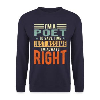 Dichter - Unisex Pullover - Navy - Vorne - Alina (178cm) & Michal (187cm)