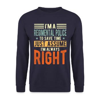Police régimentaire - Sweat-shirt Unisexe - marine - Devant - Alina (178cm) & Michal (187cm)