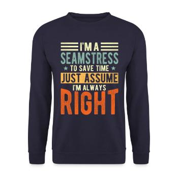 Couturière - Sweat-shirt Unisexe - marine - Devant - Alina (178cm) & Michal (187cm)