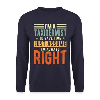 Taxidermist - Unisex Sweatshirt - navy - Front - Alina (178cm) & Michal (187cm)