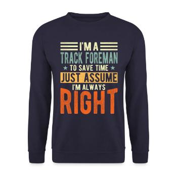 Contremaître de jauge - Sweat-shirt Unisexe - marine - Devant - Alina (178cm) & Michal (187cm)