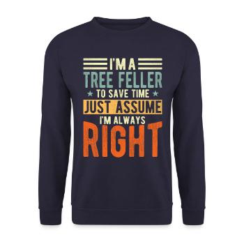 Baum Faller - Unisex Pullover - Navy - Vorne - Alina (178cm) & Michal (187cm)