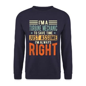 Turbine mechanic - Unisex Sweatshirt - navy - Front - Alina (178cm) & Michal (187cm)