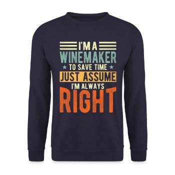 Vintner - Unisex Sweatshirt - navy - Front - Alina (178cm) & Michal (187cm)