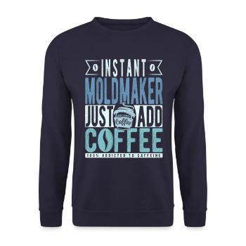 Dicton de café mouleur - Sweat-shirt Unisexe - marine - Devant - Alina (178cm) & Michal (187cm)