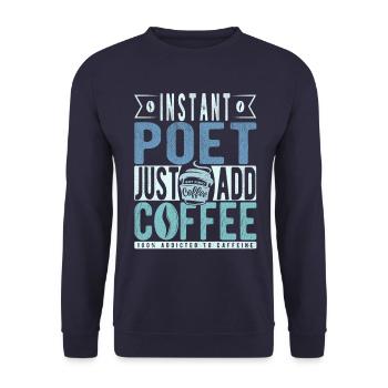Dense coffee saying - Unisex Sweatshirt - navy - Front - Alina (178cm) & Michal (187cm)