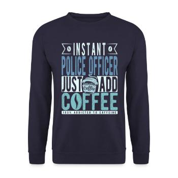 Policeman coffee saying - Unisex Sweatshirt - navy - Front - Alina (178cm) & Michal (187cm)
