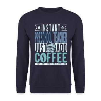 Café des enseignants du préscolaire - Sweat-shirt Unisexe - marine - Devant - Alina (178cm) & Michal (187cm)