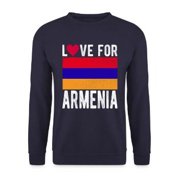 Armenien Souvenir - Unisex Pullover - Navy - Vorne - Alina (178cm) & Michal (187cm)