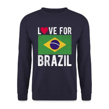 Brazil Souvenir - Unisex Sweatshirt - navy - Front - Alina (178cm) & Michal (187cm)