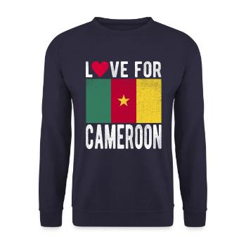 Cameroun Souvenir - Sweat-shirt Unisexe - marine - Devant - Alina (178cm) & Michal (187cm)