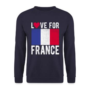 Frankreich Souvenir - Unisex Pullover - Navy - Vorne - Alina (178cm) & Michal (187cm)