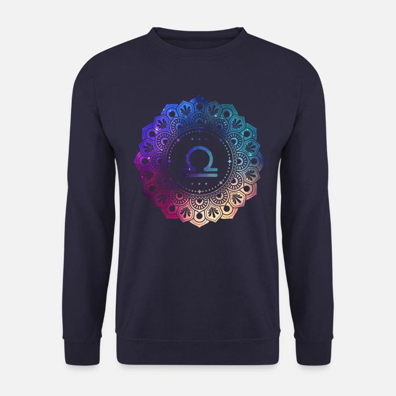 Libra Zodiac Symbol Mandala - Unisex Sweatshirt - navy