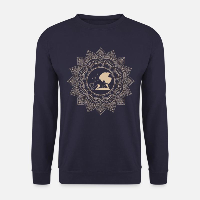 Löwe Tierkreiszeichen Mandala - Unisex Pullover - Navy