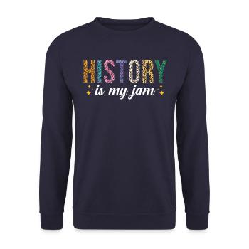 History Ist Meine Leidenschaft - Unisex Pullover - Navy - Vorne - Alina (178cm) & Michal (187cm)