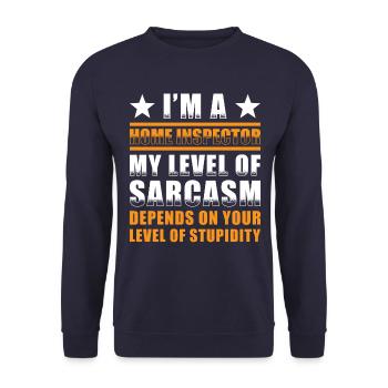 Building inspector Spruch - Unisex Sweatshirt - navy - Front - Alina (178cm) & Michal (187cm)