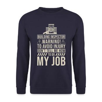 Building Inspector Gift - Unisex Sweatshirt - navy - Front - Alina (178cm) & Michal (187cm)