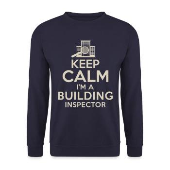 Building inspector Spruch - Unisex Sweatshirt - navy - Front - Alina (178cm) & Michal (187cm)