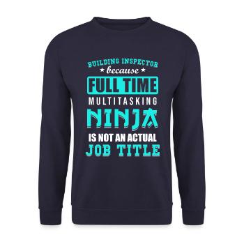 Building inspector Spruch - Unisex Sweatshirt - navy - Front - Alina (178cm) & Michal (187cm)