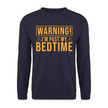 Bedtime Bed Sleep Saying - Unisex Sweatshirt - navy - Front - Alina (178cm) & Michal (187cm)