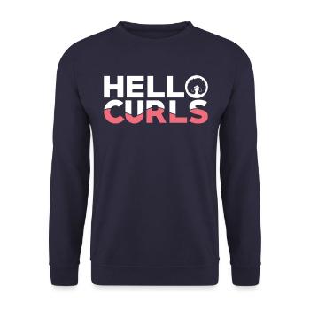 I don't care about curly hair - Unisex Sweatshirt - navy - Front - Alina (178cm) & Michal (187cm)