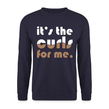curly hair for me it's the curls - Unisex Sweatshirt - navy - Front - Alina (178cm) & Michal (187cm)