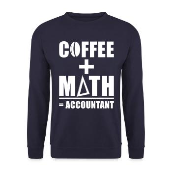 Buchhalter Spruch Kaffee + Mathe = Buchhalter - Unisex Pullover - Navy - Vorne - Alina (178cm) & Michal (187cm)
