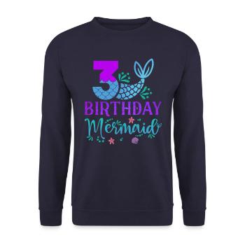 3ème anniversaire Sirène - Sweat-shirt Unisexe - marine - Devant - Alina (178cm) & Michal (187cm)
