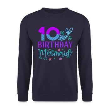 10th Birthday Mermaid - Unisex Sweatshirt - navy - Front - Alina (178cm) & Michal (187cm)