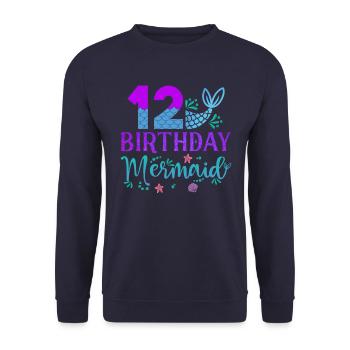 12e anniversaire Sirène - Sweat-shirt Unisexe - marine - Devant - Alina (178cm) & Michal (187cm)