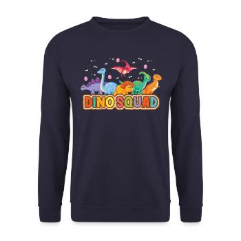 Dino Squad Dinosaurer Party Gruppe - Unisex Pullover - Navy - Vorne - Alina (178cm) & Michal (187cm)