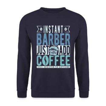 Buchalter coffee saying - Unisex Sweatshirt - navy - Front - Alina (178cm) & Michal (187cm)
