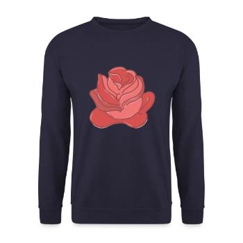 Rose Red Rose Hand-drawn - Unisex Sweatshirt - navy - Front - Alina (178cm) & Michal (187cm)