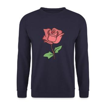 Rose Red Rose Hand-drawn - Unisex Sweatshirt - navy - Front - Alina (178cm) & Michal (187cm)