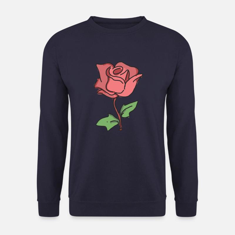Rose Red Rose Hand-drawn - Unisex Sweatshirt - navy