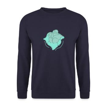 Rose Red Rose Hand-drawn - Unisex Sweatshirt - navy - Front - Alina (178cm) & Michal (187cm)