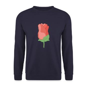 Rose Red Rose Hand-drawn - Unisex Sweatshirt - navy - Front - Alina (178cm) & Michal (187cm)