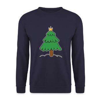Christmas tree - Unisex Sweatshirt - navy - Front - Alina (178cm) & Michal (187cm)