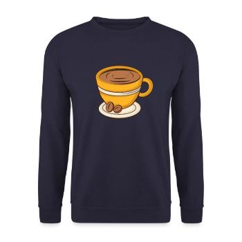 Coffee Cup Cappuccino - Unisex Sweatshirt - navy - Front - Alina (178cm) & Michal (187cm)