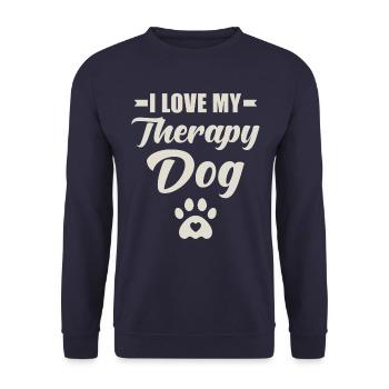 Therapy dog saying - Unisex Sweatshirt - navy - Front - Alina (178cm) & Michal (187cm)