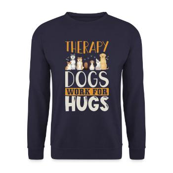 Therapy dog saying - Unisex Sweatshirt - navy - Front - Alina (178cm) & Michal (187cm)