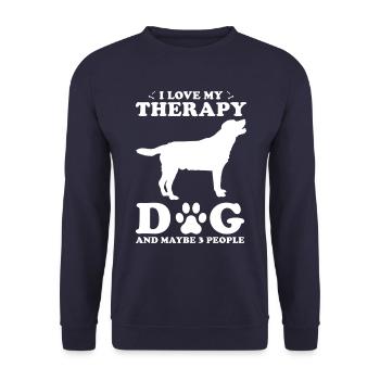 Therapy dog saying - Unisex Sweatshirt - navy - Front - Alina (178cm) & Michal (187cm)