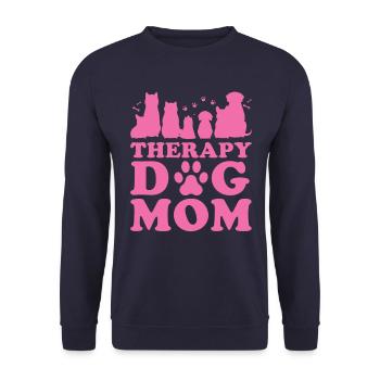 Therapy dog mom - Unisex Sweatshirt - navy - Front - Alina (178cm) & Michal (187cm)