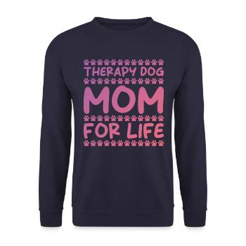 Therapy dog mom - Unisex Sweatshirt - navy - Front - Alina (178cm) & Michal (187cm)