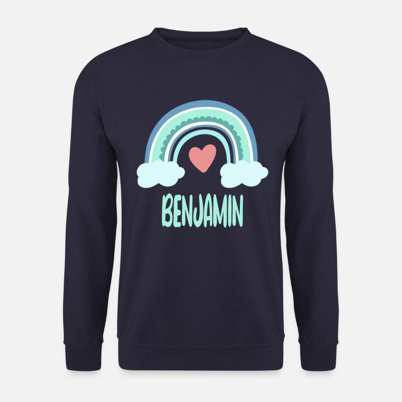Benjamin Name Rainbow Baby - Unisex Sweatshirt - navy