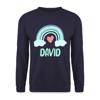 David Nom Rainbow Baby - Sweat-shirt Unisexe - marine - Devant - Alina (178cm) & Michal (187cm)