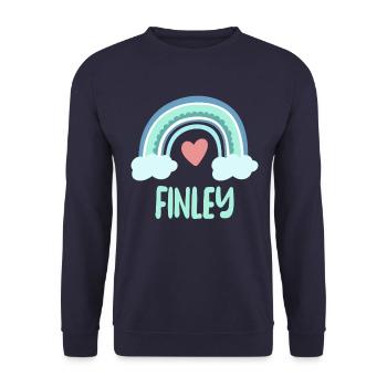 Finley Nom Rainbow Baby - Sweat-shirt Unisexe - marine - Devant - Alina (178cm) & Michal (187cm)