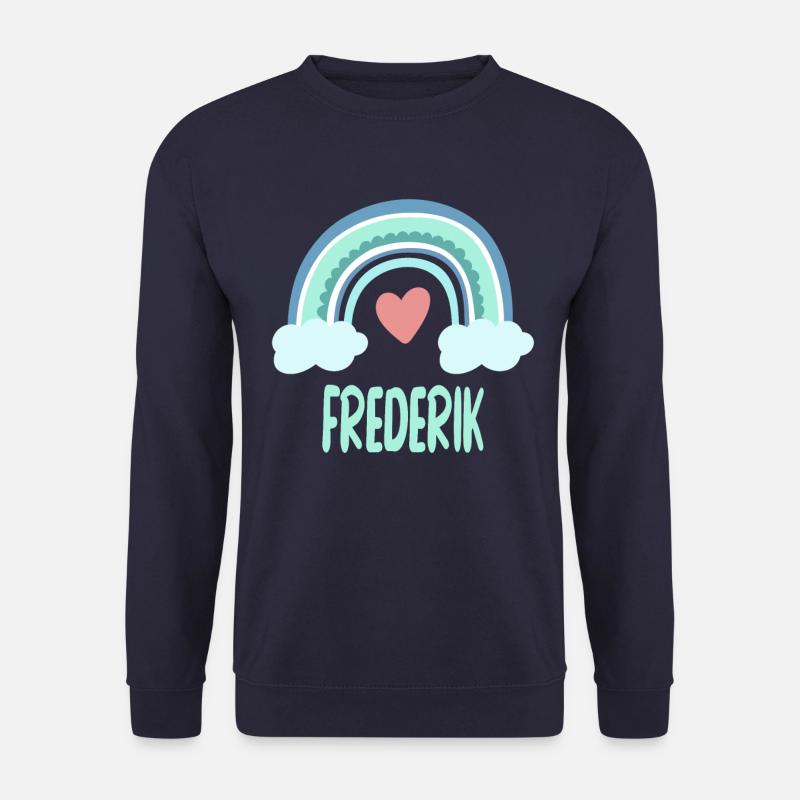 Frederik Name Regenbogen Baby - Unisex Pullover - Navy
